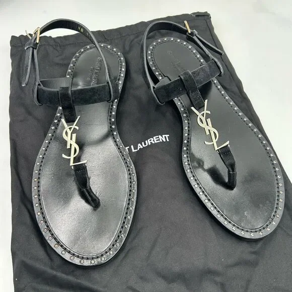 Women's Saint Laurent Ysl, Cassandra sandals size 39.5 made in Italy - Picture 3 of 11